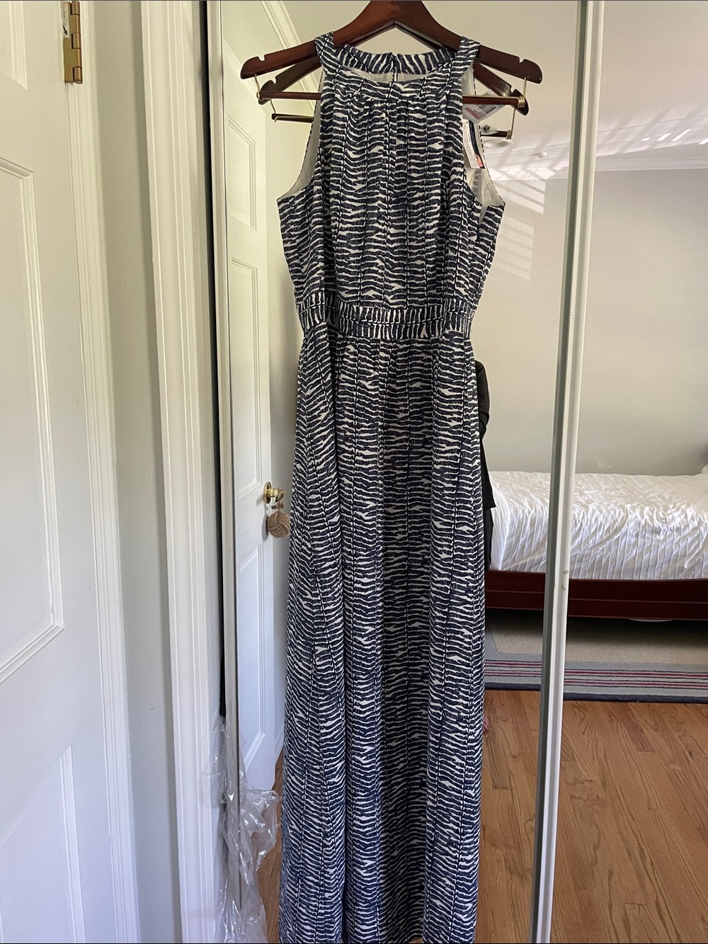 Vineyard Vines Navy and White Halter Maxi Dress